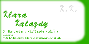 klara kalazdy business card